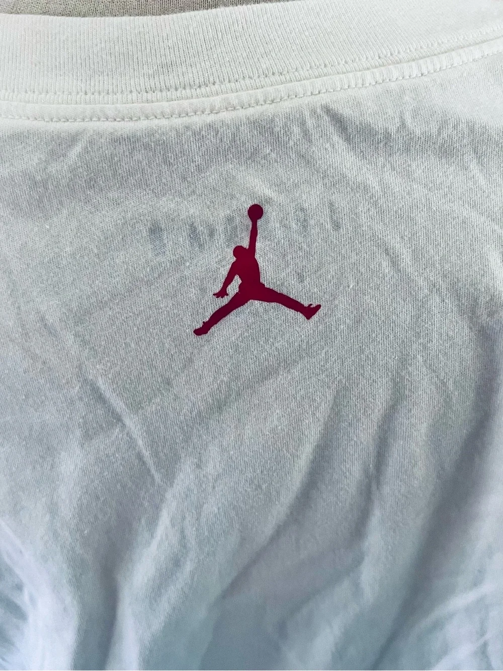 Jordan White T-Shirt with Red Graphic Michael Jordan Dunk